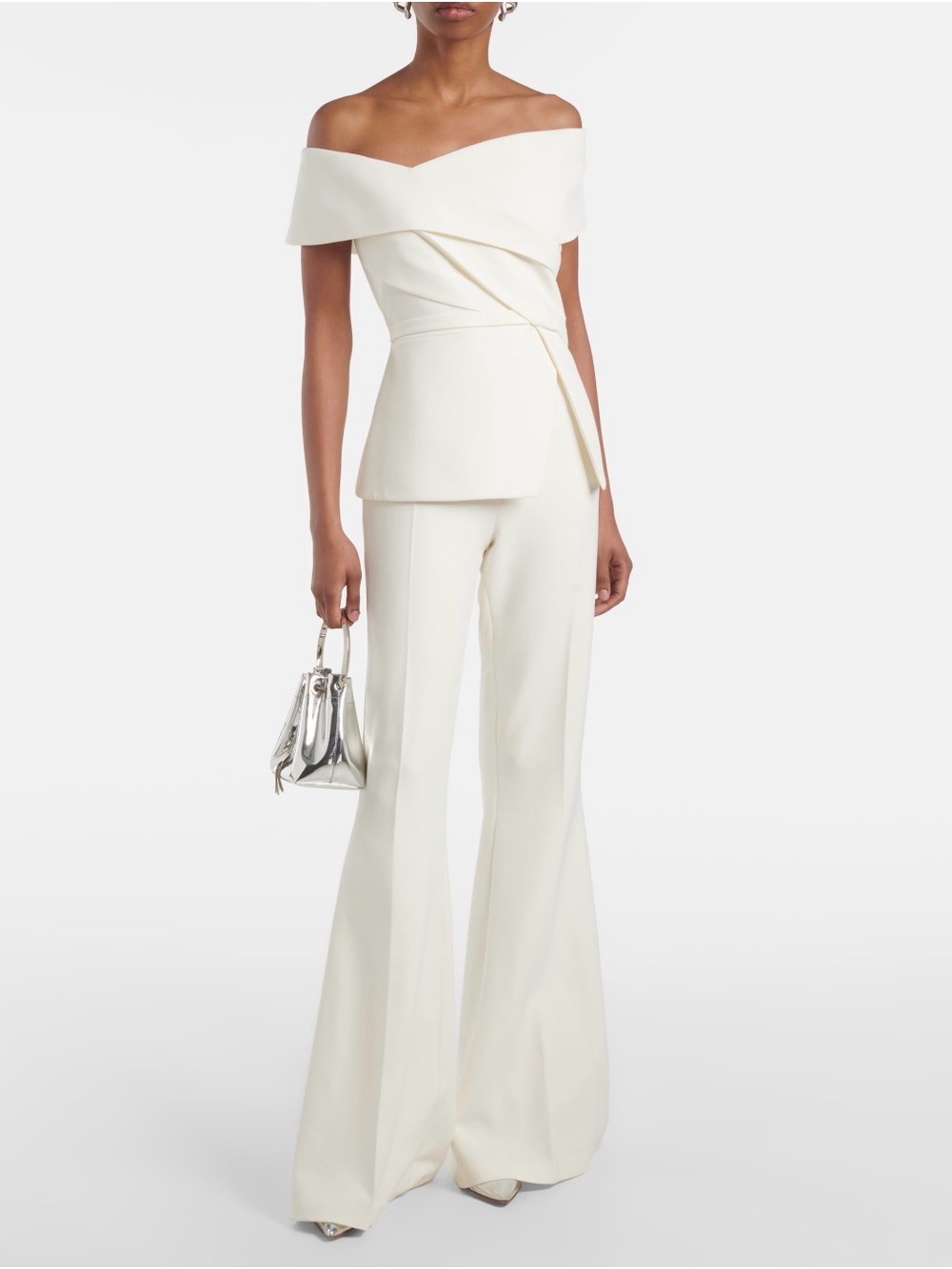 Safiyaa Cream Flare Pants